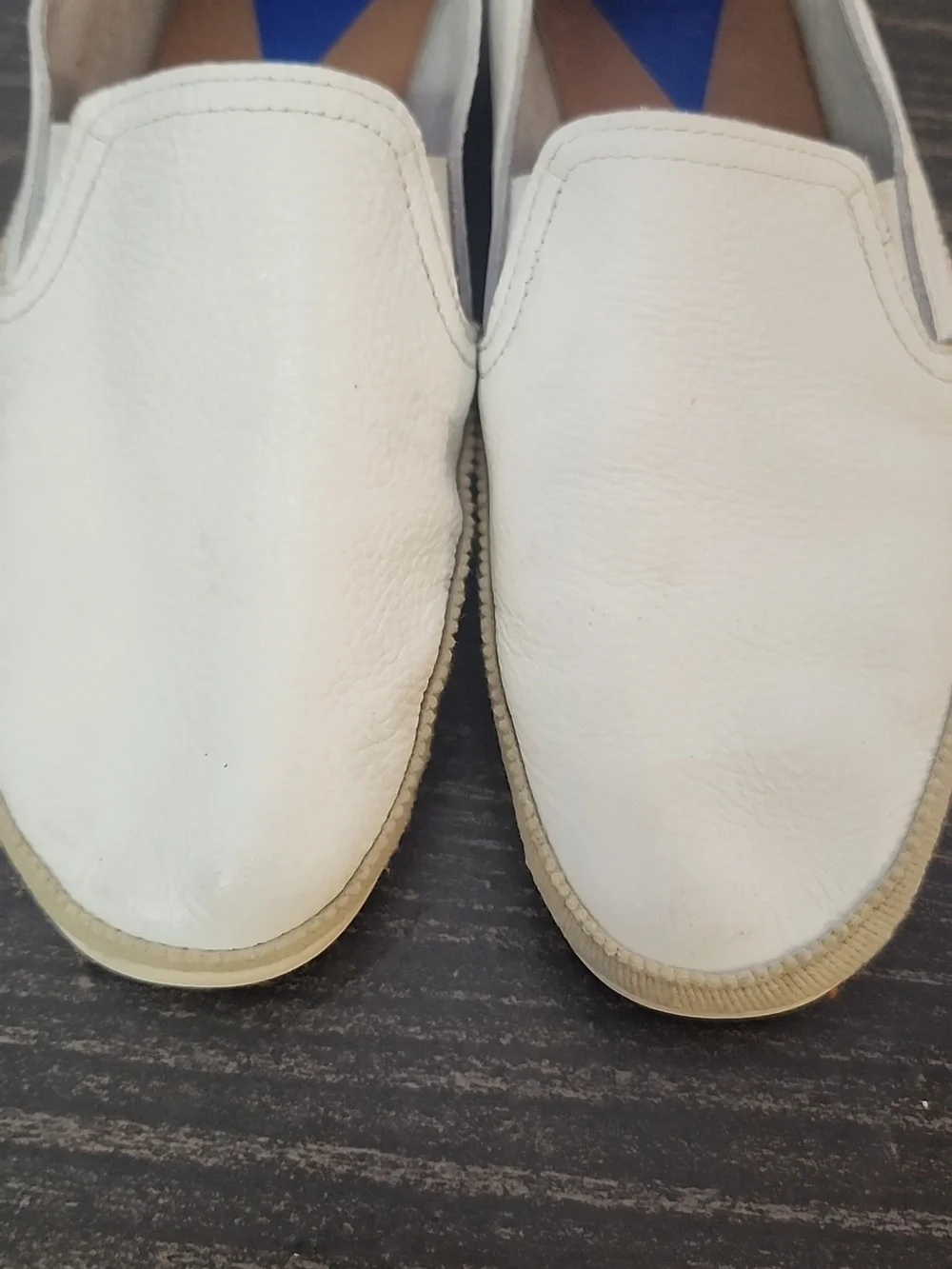Verbenas Telma White Leather Slip-On 9.5 Loafers Made in Spain